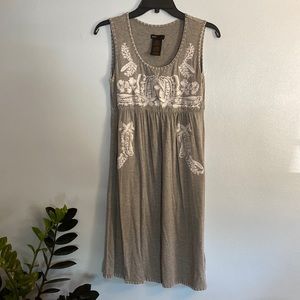 Grace Elements Sleeveless T-shirt Dress Gray w/ White Stitching Women’s Small